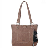 TR136G-8260 Trinity Ranch Hair On Cowhide Collection Concealed Carry Tote-Brown