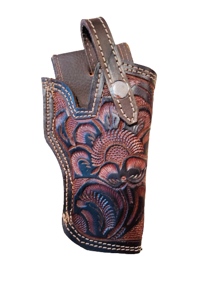 Tooled sales leather holster