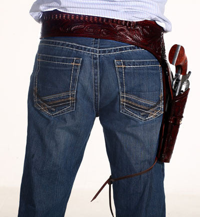 Hulara-Full Grain DD Harness Buff Leather Western Gun Holster für Herren Heritage Rough Rider 22 357 Magnum Holster Cowboy Gun Belt and Holster .38 .44 .45 .356 .358 Cal 2Ton Revolver Holster