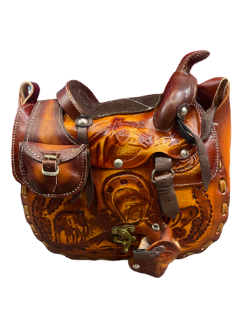 Genuine Leather Saddle Purses