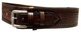 38/357 Caliber Brown Basketweave Western Cowboy Hollywood Style Hand Tooled Gun Holster and Belt