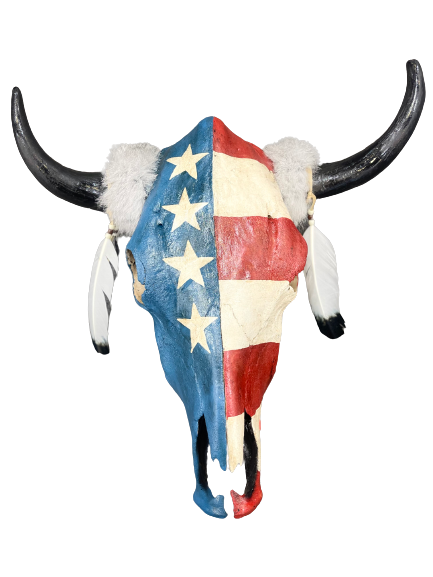 American Flag Cow Skull