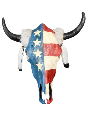 American Flag Cow Skull