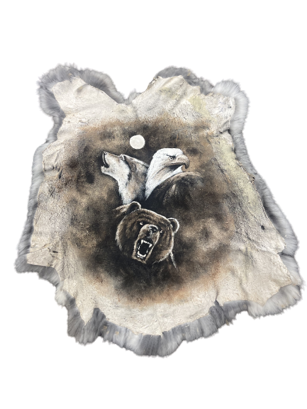 Rabbit Fur w/Handpainted Trio