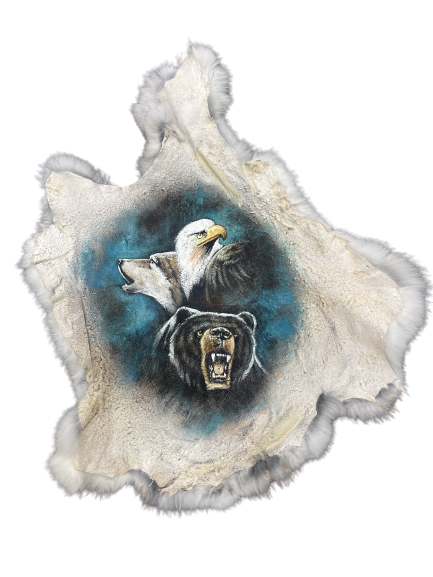 Rabbit Fur w/Handpainted Trio