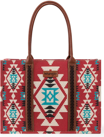 WRANGLER WOMENS Angel Diamond Burgandy AZTEC BOHO TOTE BAG