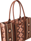 WRANGLER WOMENS Angel Diamond Dark Brown AZTEC BOHO TOTE BAG
