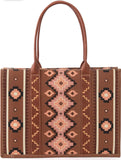 WRANGLER WOMENS Angel Diamond Dark Brown AZTEC BOHO TOTE BAG