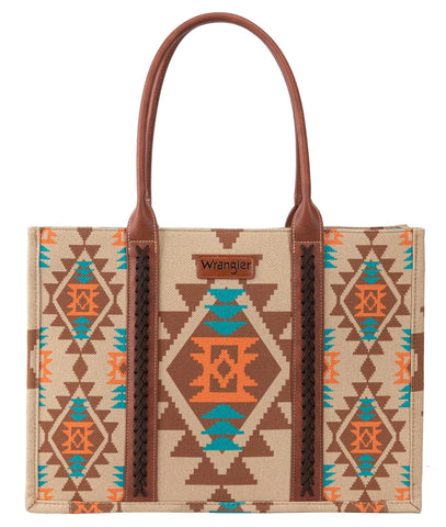 Wrangler Womens Angel Diamond Tan Aztec Boho Tote Bag