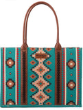 Wrangler Womens Angel Diamond Turquoiuse Aztec Boho Tote Bag