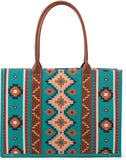 Wrangler Womens Angel Diamond Turquoiuse Aztec Boho Tote Bag