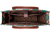 Wrangler Womens Angel Diamond Turquoiuse Aztec Boho Tote Bag