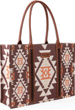 Wrangler Womens Angel Diamond Taupe Aztec Boho Tote Bag
