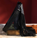 Wrangler Vintage Floral Embossed Fringe Concealed Carry Oversize Crossbody/Shoulder Bag - Black