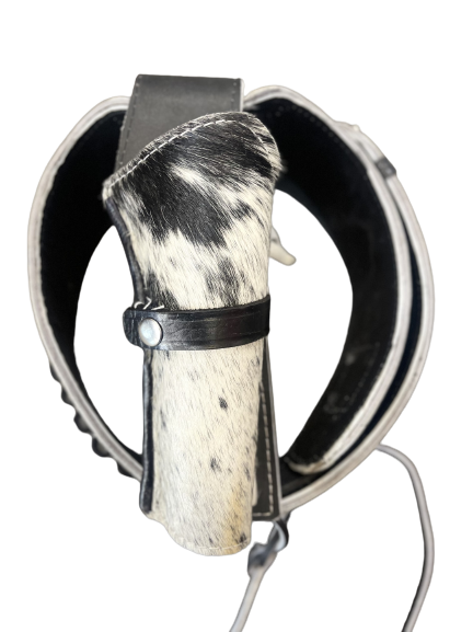 22 Caliber Handmade Black Cowhair Western/Cowboy Hollywood Style Hand Tooled Gun Holster and Belt