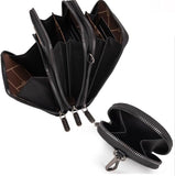 WG117-207 Wrangler Crossbody Cell Phone Purse 3 Zippered Compartment with Coin Pouch - Black