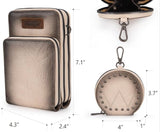 WG117-207 Wrangler Crossbody Cell Phone Purse 3 Zippered Compartment with Coin Pouch -Tan