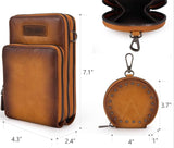 WG117-207 Wrangler Crossbody Cell Phone Purse 3 Zippered Compartment with Coin Pouch -Yellow