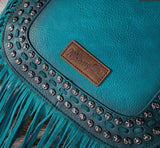 WG65-G2003 Wrangler Rivets Fringe Concealed Carry Crossbody -Turquoise