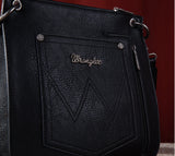 WG65-G2003 Wrangler Rivets Fringe Concealed Carry Crossbody -Black