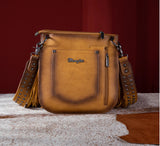 WG65-G2003 Wrangler Rivets Fringe Concealed Carry Crossbody -Yellow