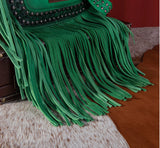 WG65-G2003 Wrangler Rivets Fringe Concealed Carry Crossbody -Green