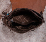 WG62G-918 Wrangler Croc Embossed Whipstitch Concealed Carry Hobo -Coffee