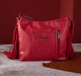 WG62G-918 Wrangler Croc Embossed Whipstitch Concealed Carry Hobo -Red