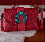 WG62-181A Wrangler Croc Embossed Crossbody - Red