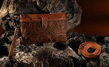 WG85-181 Wrangler Vintage Floral Tooled Collection Crossbody - Brown