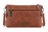 WG85-181 Wrangler Vintage Floral Tooled Collection Crossbody - Brown