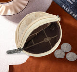 WG116-002 Wrangler Genuine Hair On Cowhide Circular Coin Pouch Bag Charm - Tan