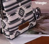 2024 New Wrangler Southwestern Print Canvas Crossbody/Sling/Chest Bag-Black