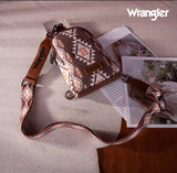 2024 New Wrangler Southwestern Print Canvas Crossbody/Sling/Chest Bag-Coffee