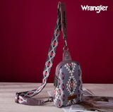2024 New Wrangler Southwestern Print Canvas Crossbody/Sling/Chest Bag-Lavender