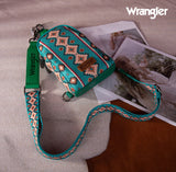 2024 New Wrangler Southwestern Print Canvas Crossbody/Sling/Chest Bag-Turquoise