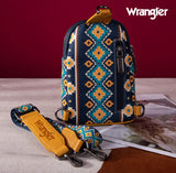 2024 New Wrangler Southwestern Print Canvas Crossbody/Sling/Chest Bag-Mustard