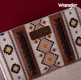 2024 New Wrangler Aztec Southwestern Pattern Canvas Wallet With Wristlet Strap-Coffee