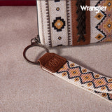 2024 New Wrangler Aztec Southwestern Pattern Canvas Wallet With Wristlet Strap-Coffee