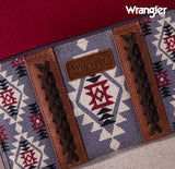 2024 New Wrangler Aztec Southwestern Pattern Canvas Wallet With Wristlet Strap-Lavender