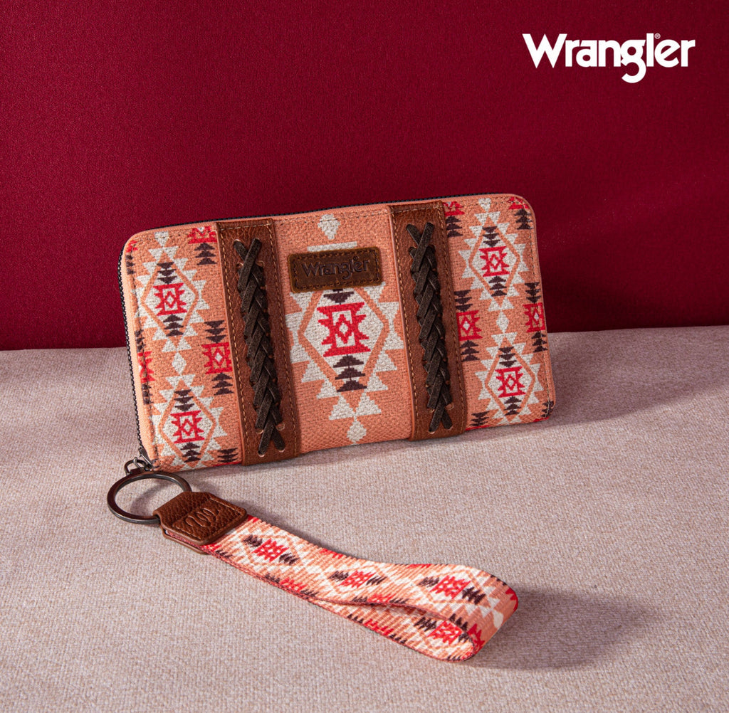 2024 New Wrangler Aztec Southwestern Pattern Canvas Wallet With Wristl –  Rocky Top Holsters