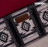 2024 New Wrangler Aztec Southwestern Pattern Canvas Wallet With Wristlet Strap-Black