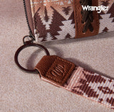 2024 New Wrangler Aztec Southwestern Pattern Canvas Wallet With Wristlet Strap-Light Coffee