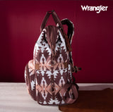 2024 New Wrangler Aztec Southwestern Pattern Dual Sided Print Multi-Function Backpack-Brown