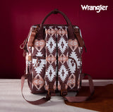 2024 New Wrangler Aztec Southwestern Pattern Dual Sided Print Multi-Function Backpack-Brown