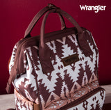 2024 New Wrangler Aztec Southwestern Pattern Dual Sided Print Multi-Function Backpack-Brown