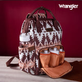 2024 New Wrangler Aztec Southwestern Pattern Dual Sided Print Multi-Function Backpack-Brown