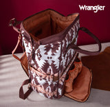 2024 New Wrangler Aztec Southwestern Pattern Dual Sided Print Multi-Function Backpack-Brown