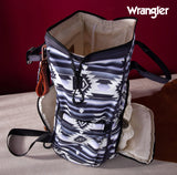 2024 New Wrangler Aztec Southwestern Pattern Dual Sided Print Multi-Function Backpack-Black