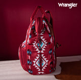 2024 New Wrangler Aztec Southwestern Pattern Dual Sided Print Multi-Function Backpack-Red